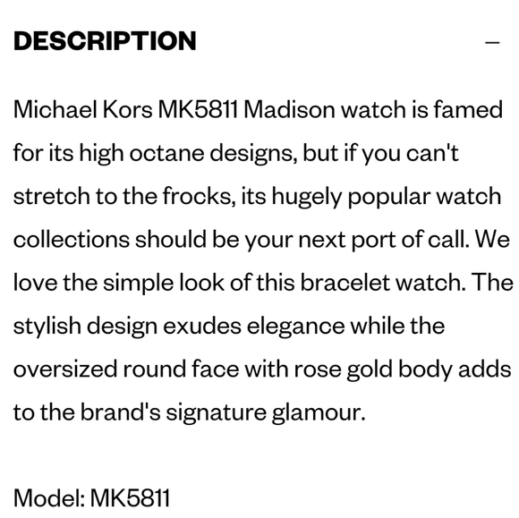 NWT MICHAEL KORS WATCH - MADISON MK5811 W/ CRYSTAL - Picture 9 of 16